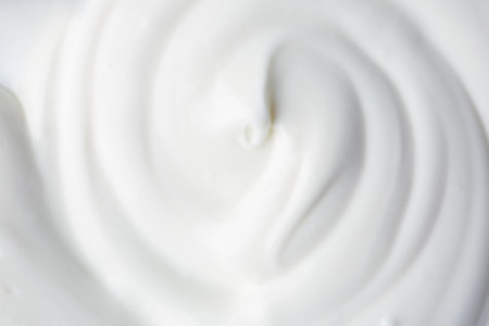 Texture of tasty yogurt as background, top viewの写真素材