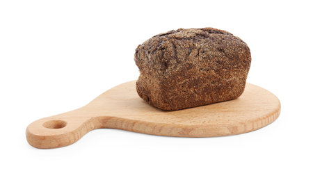 Loaf of rye bread isolated on white