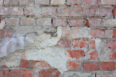 Texture of old brick wall as background, closeup