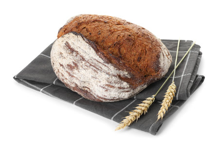 Loaf of fresh bread isolated on white
