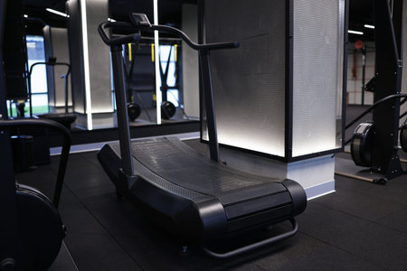 Modern professional treadmill in gym. Healthy lifestyle