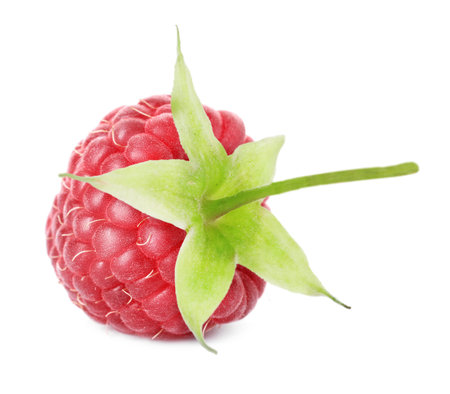 Fresh ripe raspberry isolated on white. Tasty berry