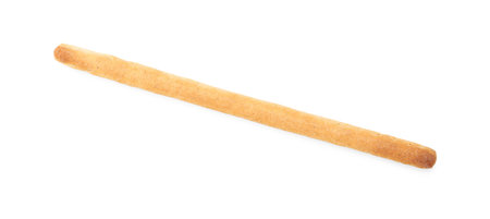 One delicious grissini stick isolated on white, top view