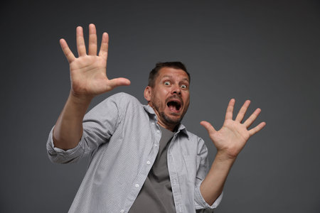 Man on grey background
