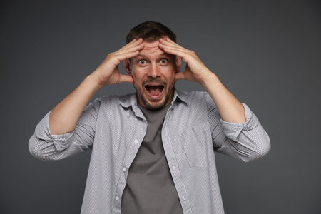 Man on grey background