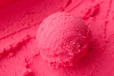 Delicious raspberry sorbet as background, closeup viewの写真素材