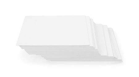 Stack of paper notes isolated on white