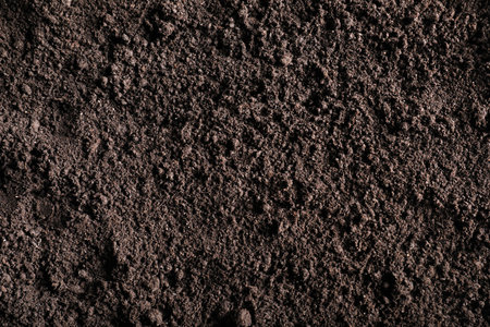 Fresh soil as background, top view. Organic matterの写真素材