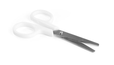 One pair of scissors isolated on whiteの写真素材
