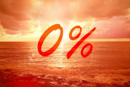 Discount flyer design with seascape at sunset
