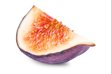 Piece of ripe fig isolated on white