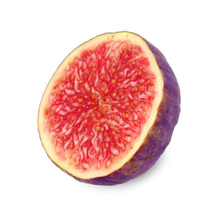 Piece of ripe fig isolated on white