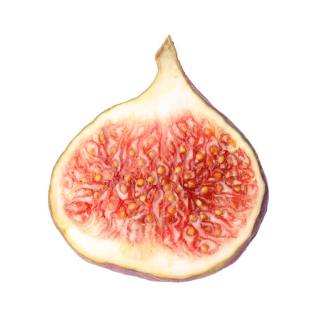 Piece of ripe fig isolated on white
