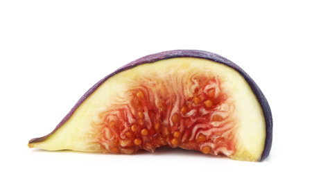Piece of ripe fig isolated on white