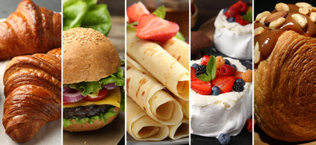 Foods with fluffy or airy texture, collage