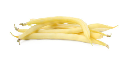 Fresh ripe bean pods isolated on white
