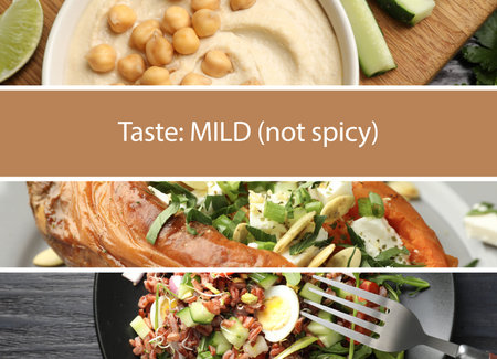 Mild taste food. Collection of dishes combined into collage