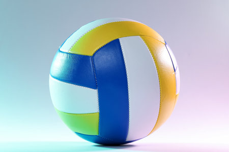 Colorful volleyball ball on light background, closeupの写真素材