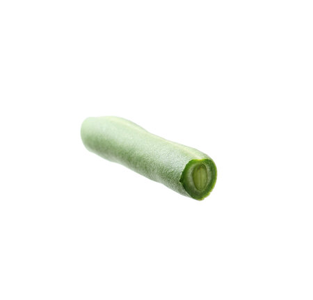 Piece of fresh green bean isolated on white