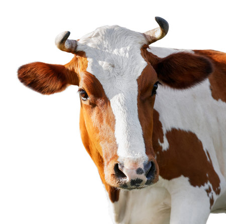 Cute cow isolated on white.の写真素材