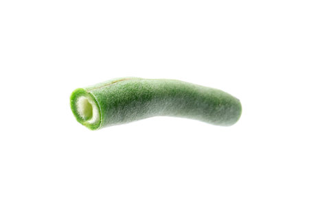 Piece of fresh green bean isolated on white