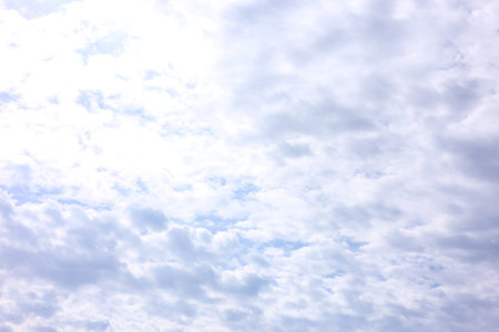 Beautiful blue sky with clouds on sunny day