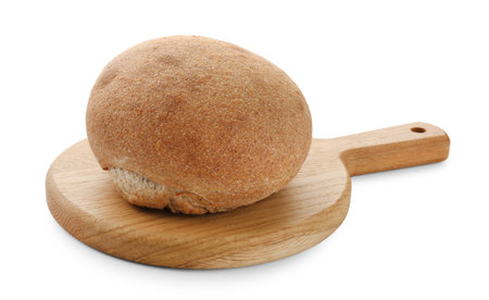 Loaf of fresh bread isolated on whiteの写真素材