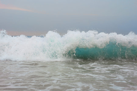 Beautiful view of sea with waves and beach