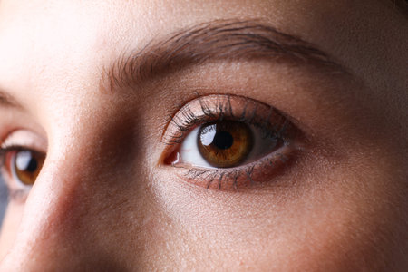 Closeup view of woman with beautiful eyes