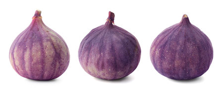 Fresh ripe figs isolated on white. Sweet fruit