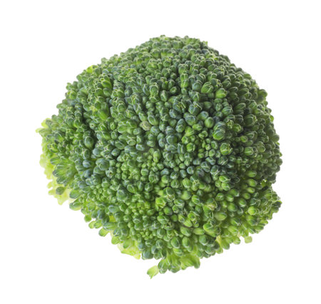 Fresh raw green broccoli isolated on whiteの写真素材