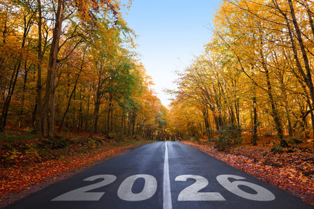 Numbers written on asphalt roadの写真素材