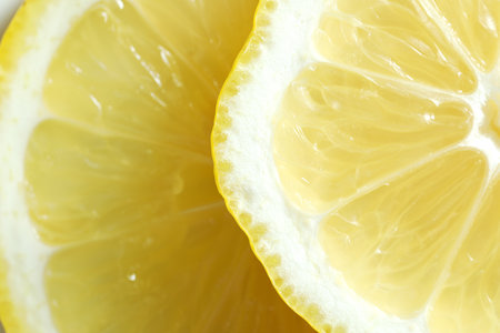 Pieces of fresh lemon as background, macro viewの写真素材