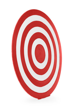One round shooting target isolated on whiteの写真素材