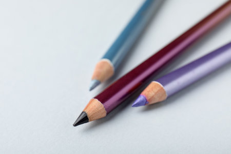 Colorful pencils on light background, closeupの写真素材