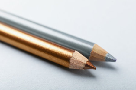 Two pencils on light background, closeupの写真素材