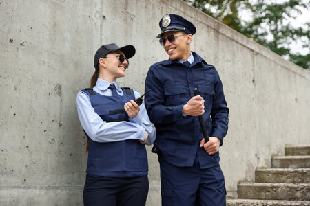 Police officers in uniformsの写真素材