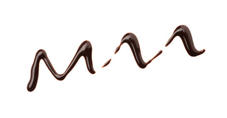 Sample of tasty melted chocolate isolated on white, top viewの写真素材