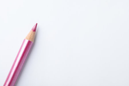 Pink eye liner on white background, top view.の写真素材