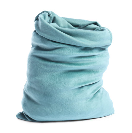 One green bag isolated on whiteの写真素材