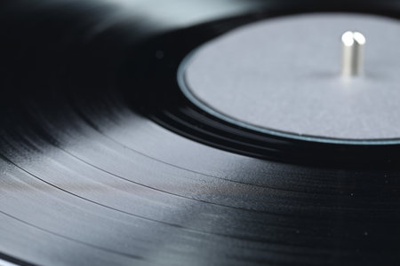 Vintage vinyl record as background, closeup viewの写真素材