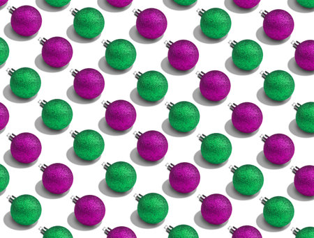 Christmas balls on white background. Pattern designの写真素材