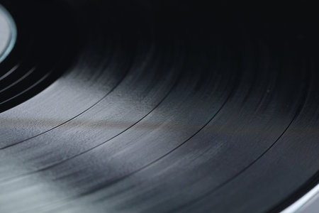 Vintage vinyl record as background, closeup viewの写真素材