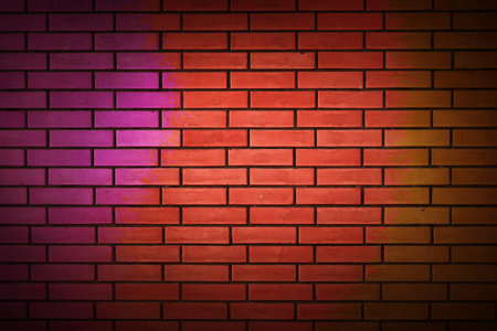 Brick wall in different colors as backgroundの写真素材