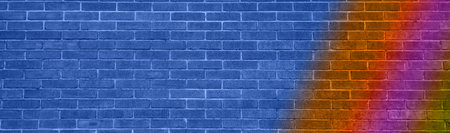 Brick wall in different colors as background. Banner designの写真素材