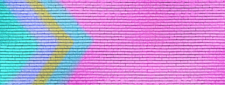 Brick wall in different colors as background. Banner design
