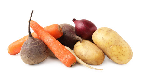 Many different raw vegetables isolated on white