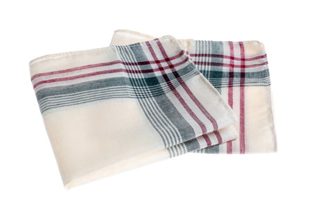 Folded handkerchiefs isolated on white. Stylish accessory