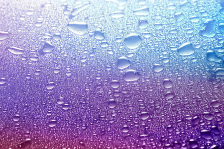 Glass surface with water drops, closeup viewの写真素材