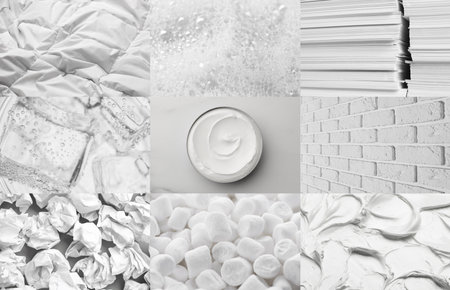 Color of year. Collage with photos in trendy shadeの写真素材